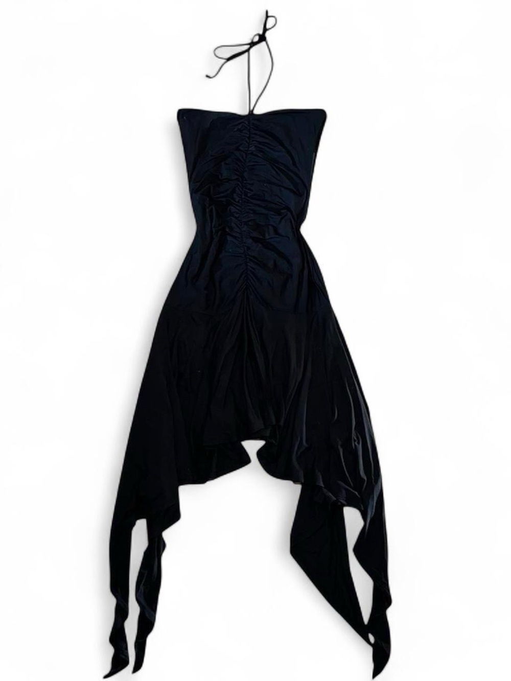 Y2K Black Halter Fitted Flowy Fairy Dress
